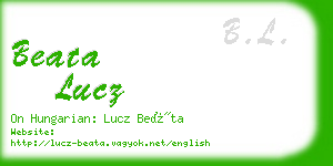 beata lucz business card